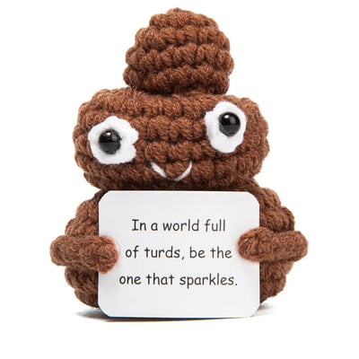 Avgiedy Positive Poop- Emotional Support Funny Gag Gifts for Brother Dad Best Friends Coworkers Teen Boy Cute Crochet Poo Home Office Decor Christmas Stocking Stuffers