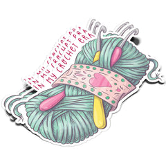 (3Pcs) in My Crochet Era Sticker Crochet Knitting Lover Decal Waterproof Vinyl Stickers Adult for Laptop Kindle Car Tumbler Water Bottle Mug Phone Gift for Mom Grandma Sister Women - Size 3”x1.5”