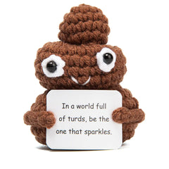 Avgiedy Positive Poop- Emotional Support Funny Gag Gifts for Brother Dad Best Friends Coworkers Teen Boy Cute Crochet Poo Home Office Decor Christmas Stocking Stuffers